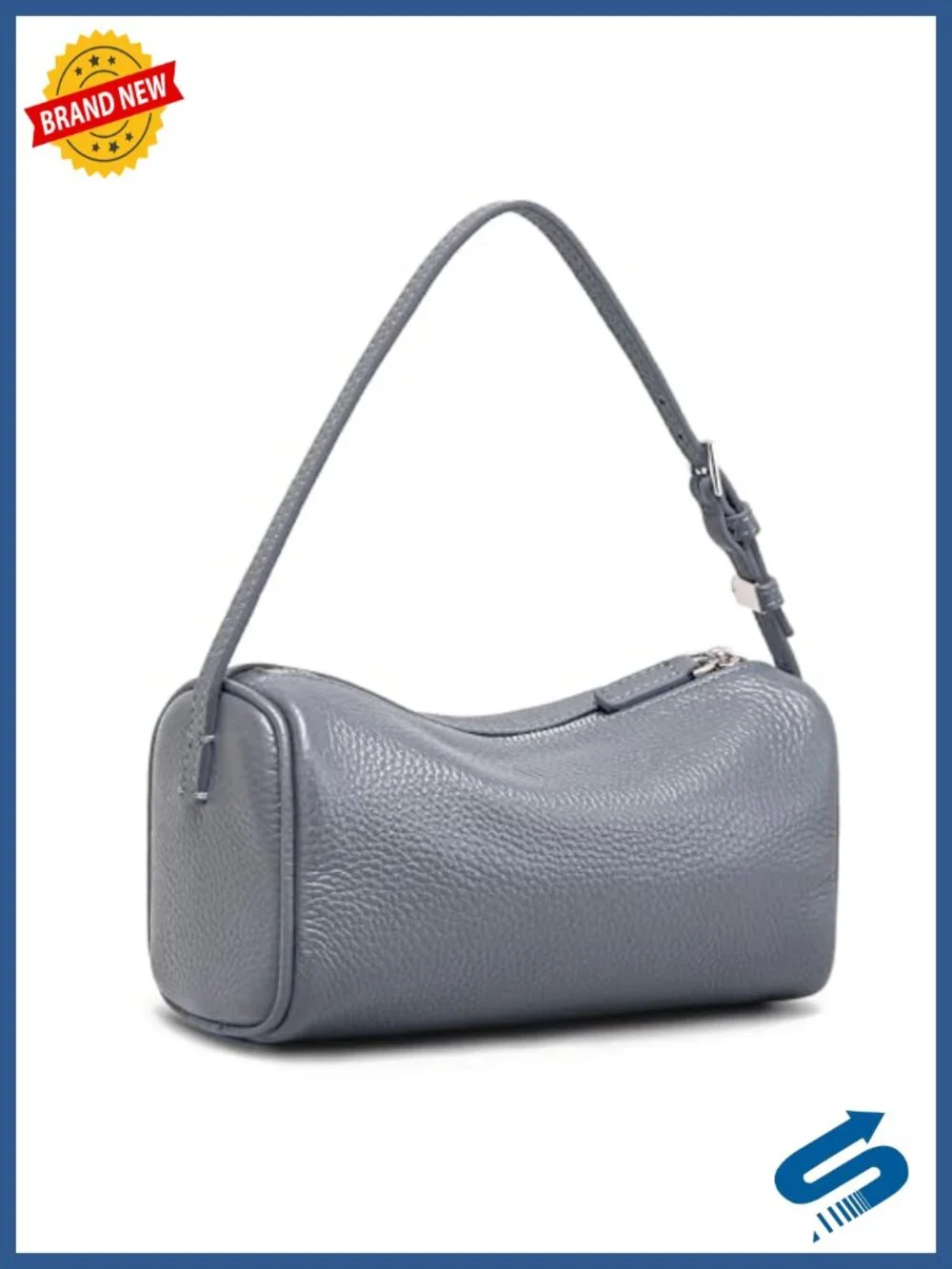 Mini Barrel Crossbody Bag in Genuine Leather - 3-Way Wear Shoulder Purse